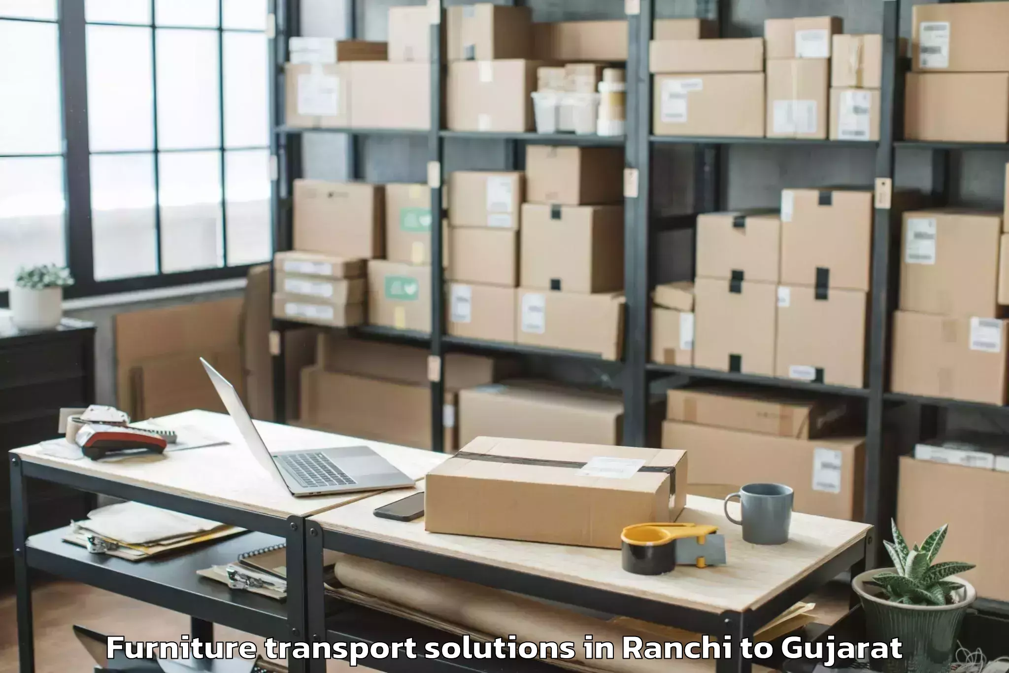 Efficient Ranchi to Porbandar Furniture Transport Solutions